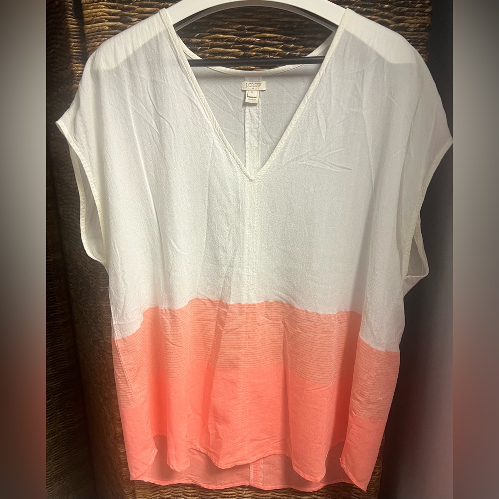 J. Crew- Two tone silver bottom stripe- Shirt, Size:XLarge, Pre-Owned